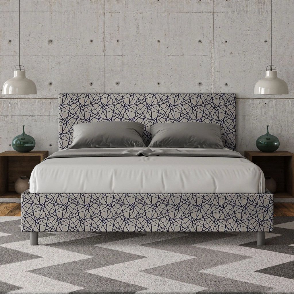 Letto Matrimoniale 160x210 cm con Rete Adele Era 09 Blu