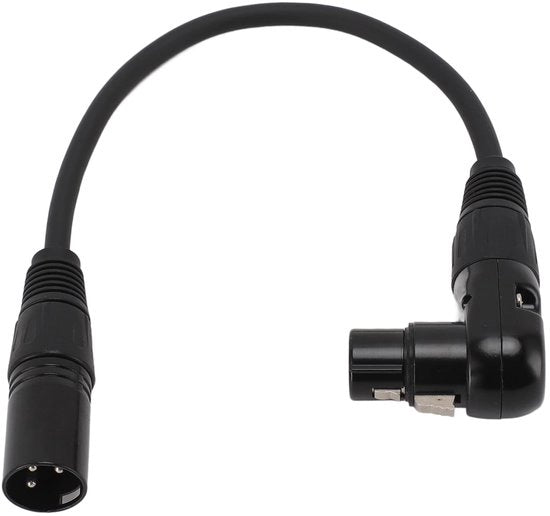 Cavo Microfono a 90 Gradi - 0,30 Metri - Cavo di Adattamento - Per Pannelli di Mix e Microfoni - 3 Pin