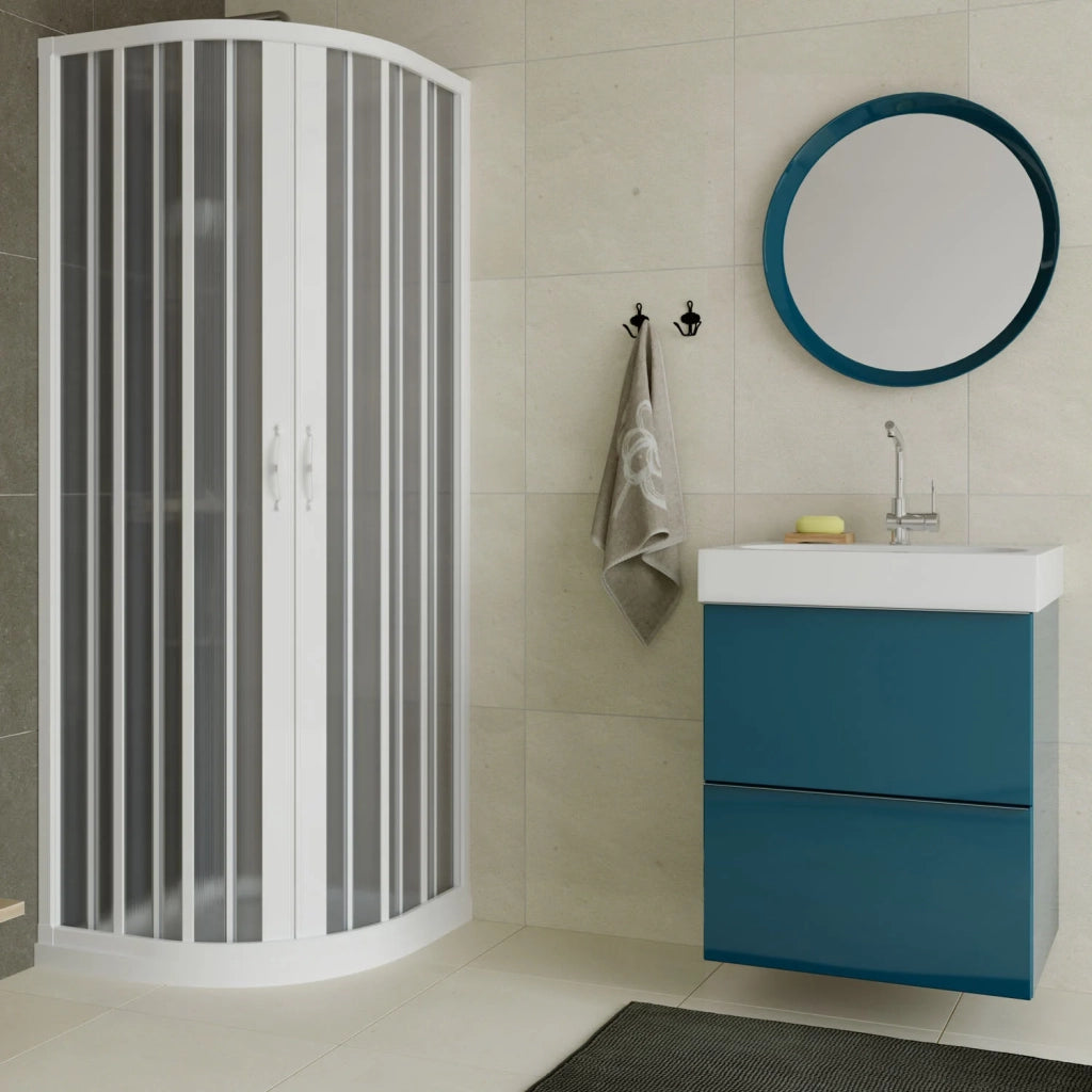 Box doccia a soffietto in PVC 75x75 cm H 185 mod. Loto con apertura centrale