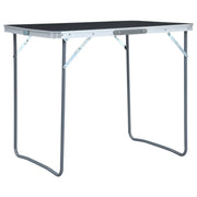 Tavolo da Campeggio Pieghevole Telaio in Metallo 80x60cm Grigio cod mxl 43887