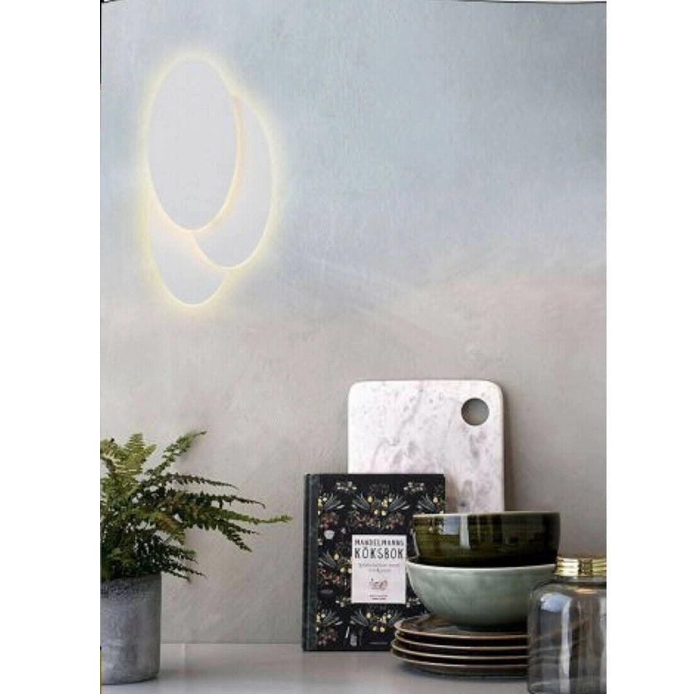 Trade Shop - Applique A Led 3 Ovale Lumetto Comodino Abat Jour 12w Luce 6500k 3000k 4000k E33 -