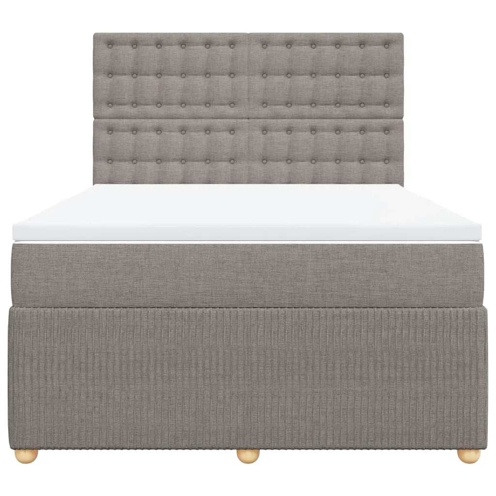 Giroletto a Molle con Materasso Tortora 140x190 cm in Tessuto