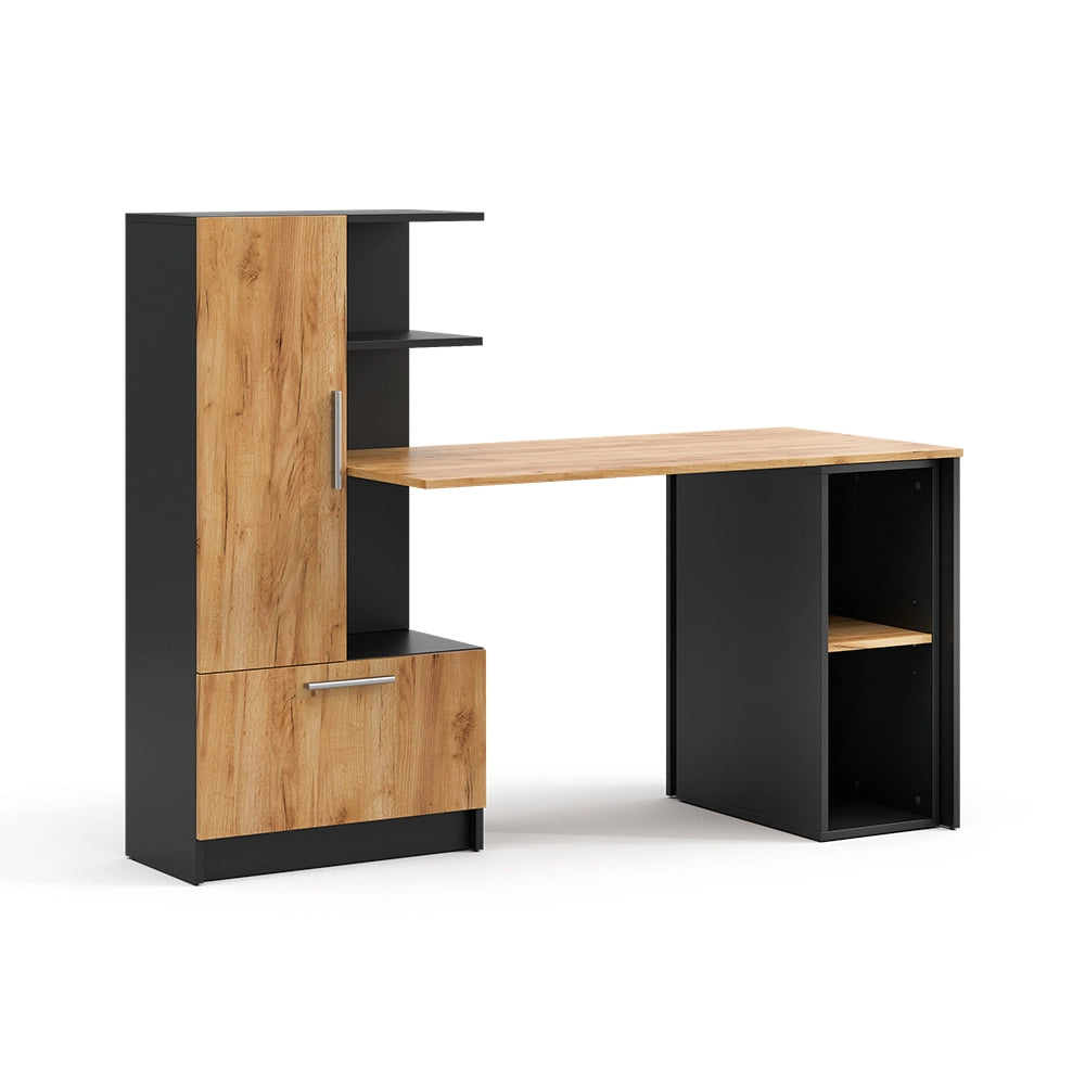 Set scrivania Tomy Antracite/Rovere dorato 150 x 59 cm Set di 2 Vicco
