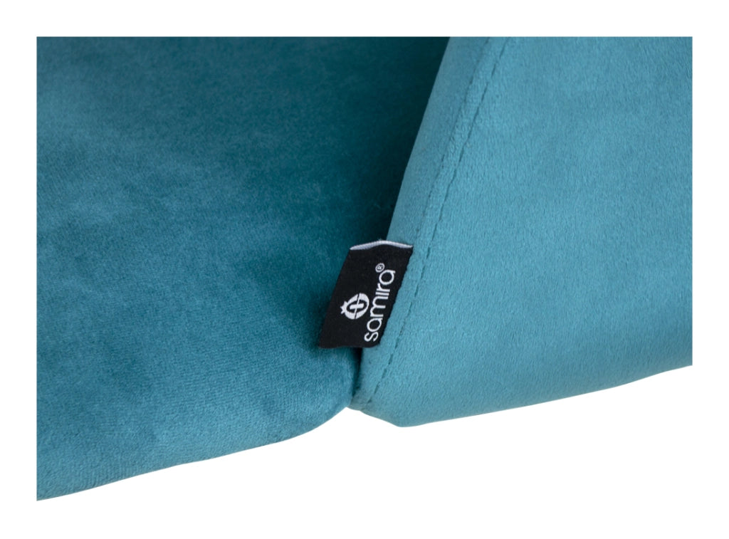 Sedia da pranzo imbottita in velluto blu petrolio - Zoe (2 pz) - SD27ZOPM