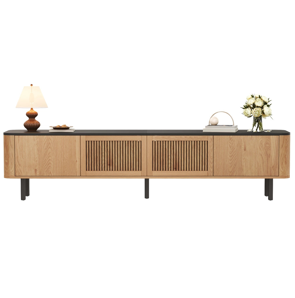 Mobile TV moderno 190x35x45 cm in MDF e pannelli di particelle; colore rovere