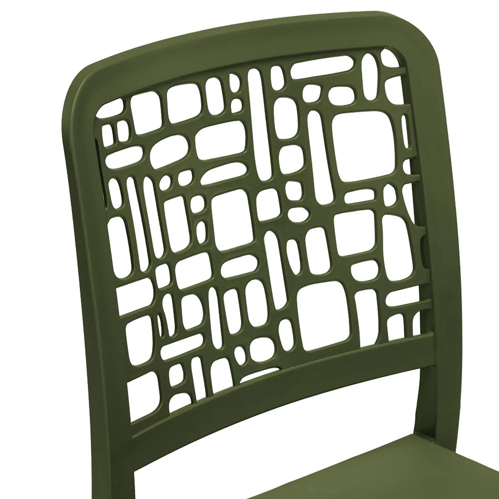 Sedia in polipropilene MEDEA, impilabile, resistente ai raggi UV, design moderno, ideale per sala da pranzo, cucina, sala d’attesa, bar, ristoranti o giardino, colore Verde Oliva