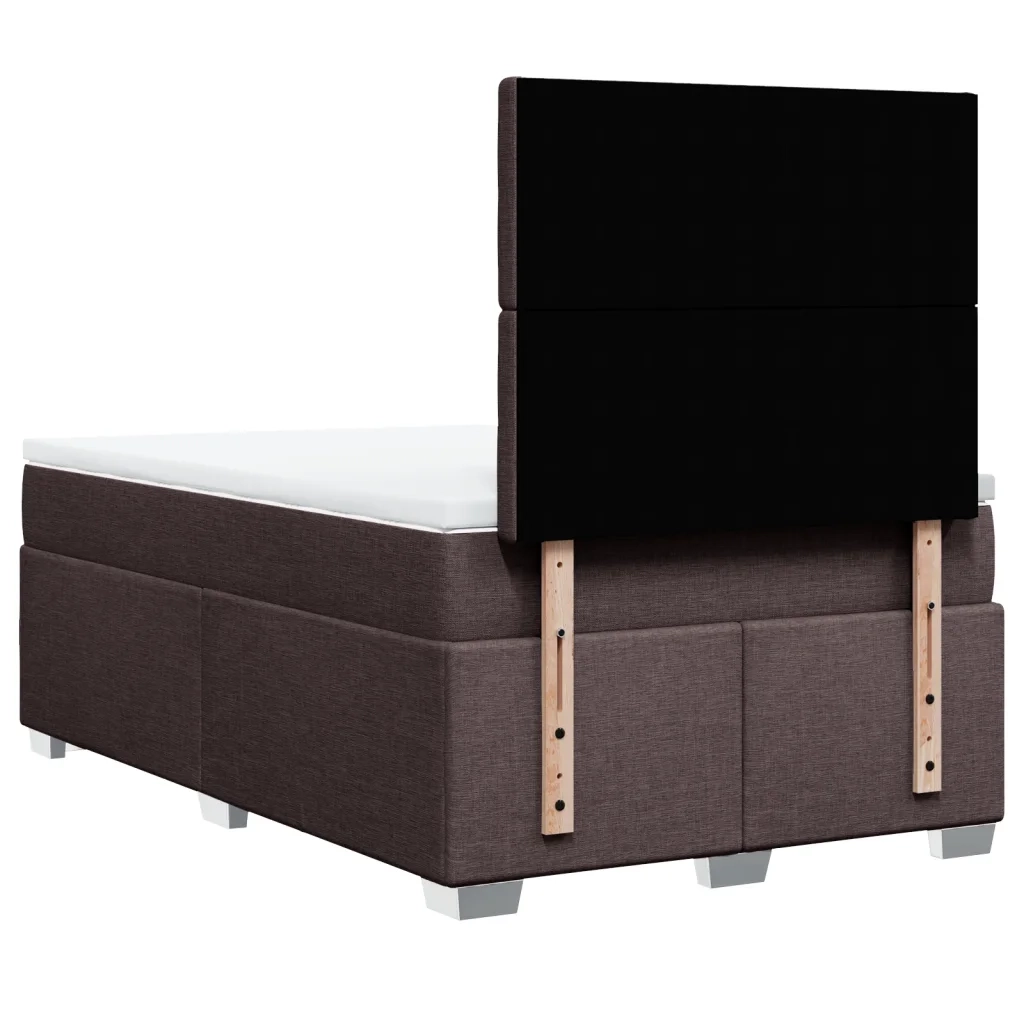 vidaXL Giroletto a Molle con Materasso Marrone Scuro 120x200cm Tessuto