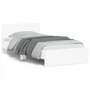 Giroletto con Testiera-Struttura letto con testiera Bianco 100x200 cm in Legno Multistrato