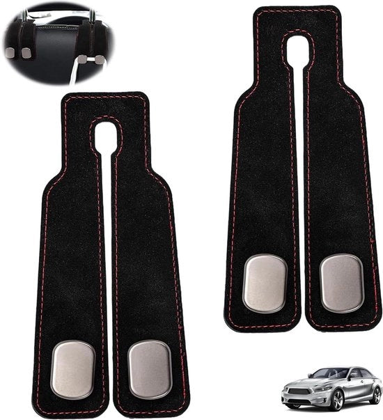 Poggiatesta con doppia presa 2 pezzi Auto-ancora di sostegno Auto-sostegno del sedile con doppia presa - Sostegni pratici per auto - Sostegno del sedile auto con doppia presa per borse e tasche