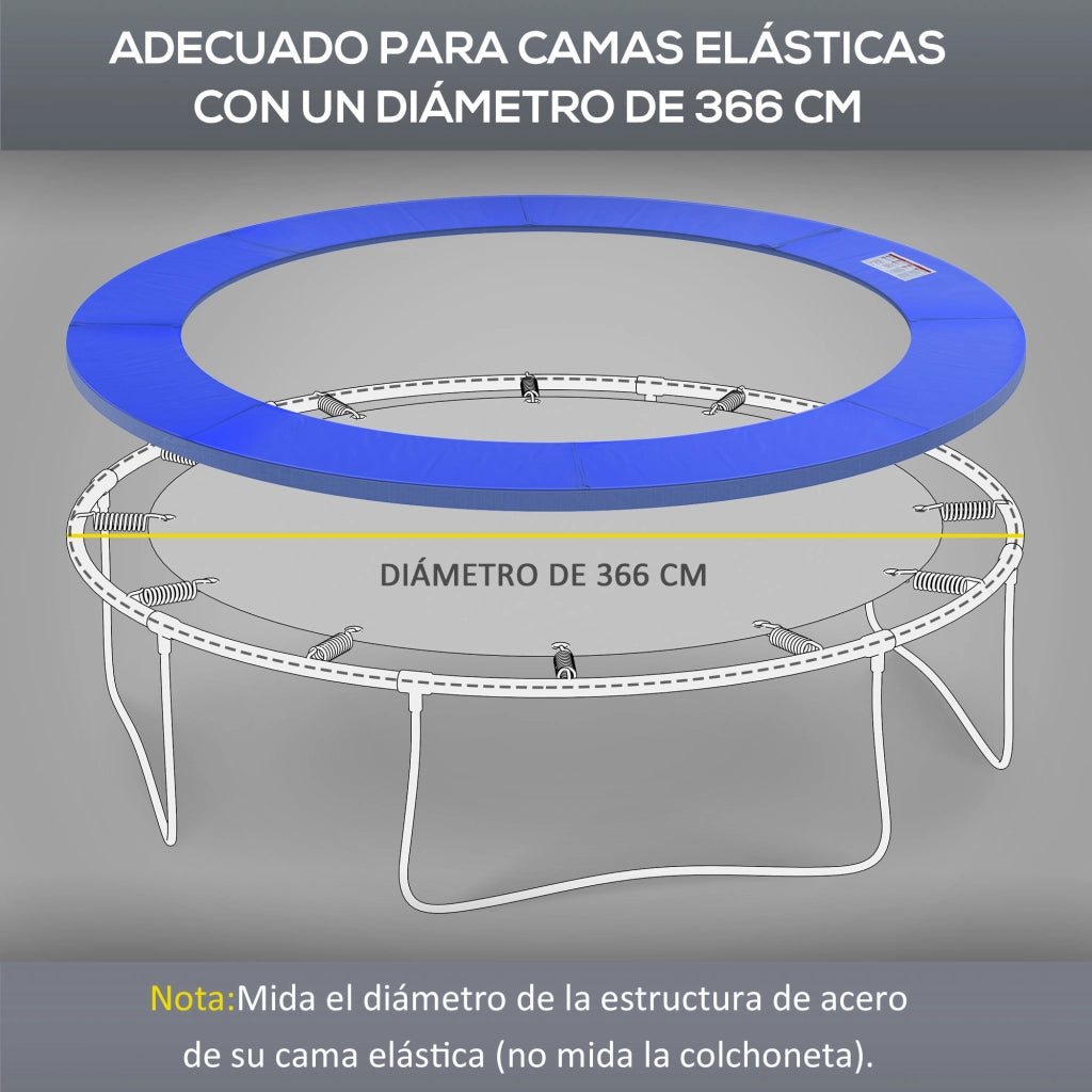 Copertura Protettiva Imbottita per Trampolino Elastico ¨C zephmum ¨C Blu ?366 cm
