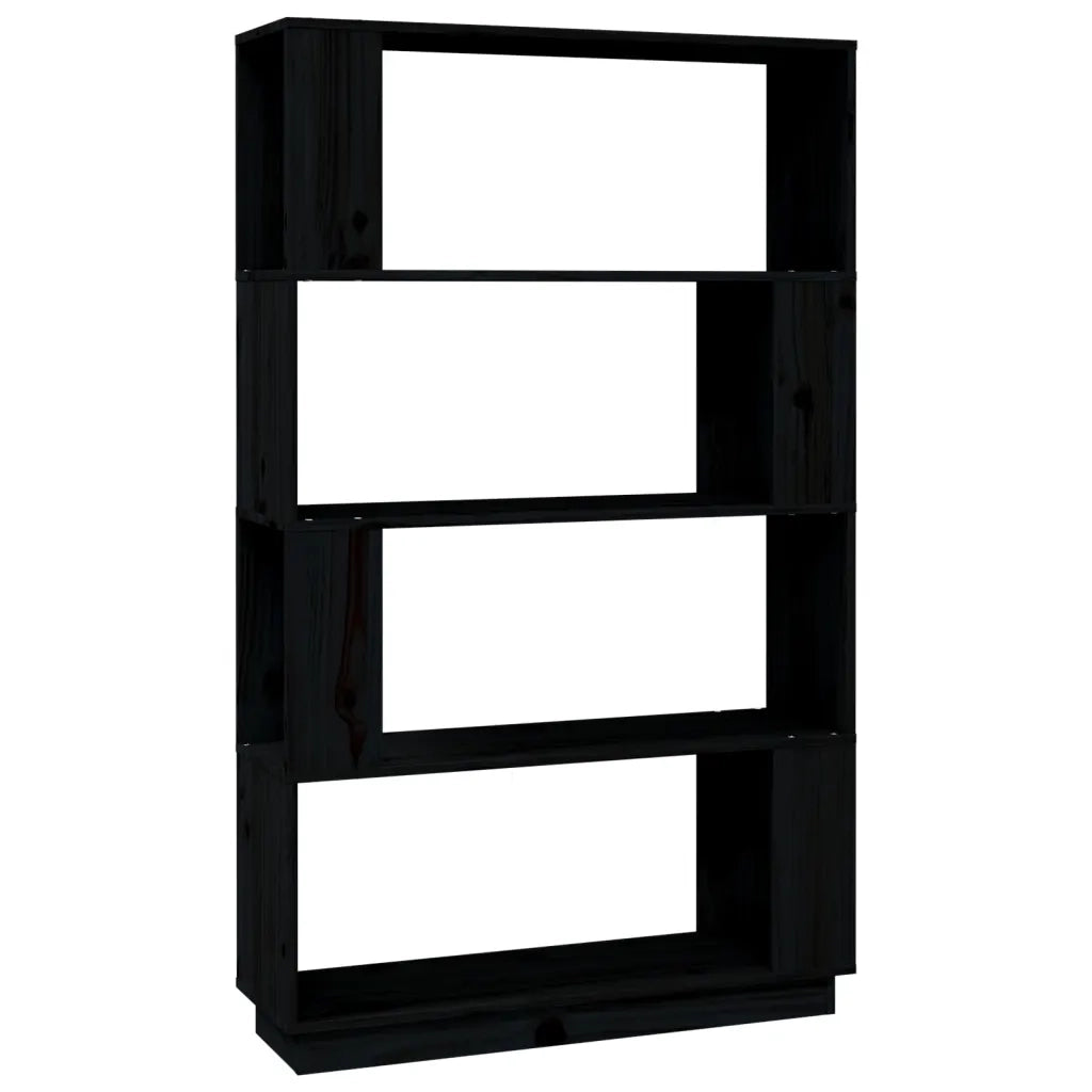 Libreria Divisorio-Scaffale per Libri-Mobile di Stoccaggio Bianco 80x25x132 cm Legno Massello di Pino 838231