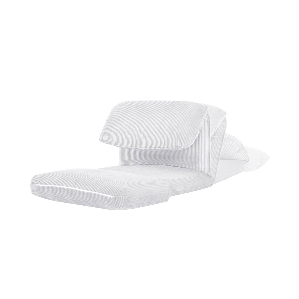 Poltrona convertibile velluto a coste grosse coste 1 posto, bianco