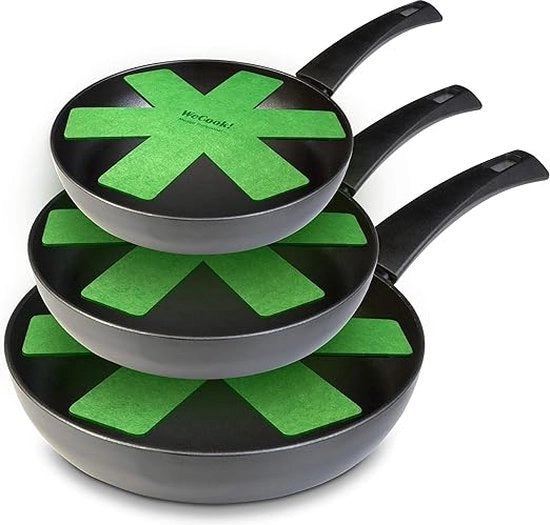 Set di pentole ecologiche, 3 pezzi, 18-20-24 cm, alluminio, induzione, anticarbonizzazione, lavastoviglie, adatto a tutti i fornelli, piastre di cottura in ceramica