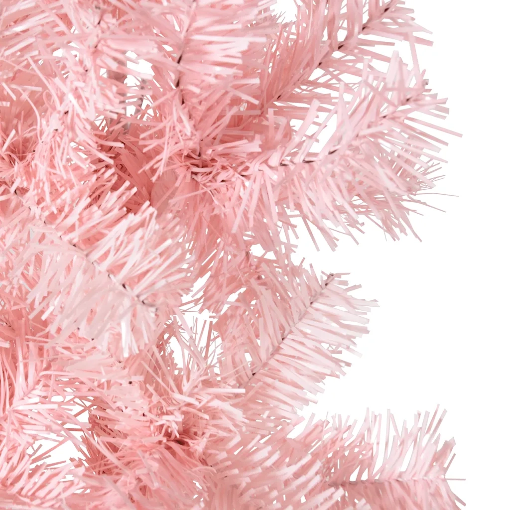 Albero Natale Artificiale Sottile a MetÃ  e Supporto Rosa 120 cm cod mxl 13658