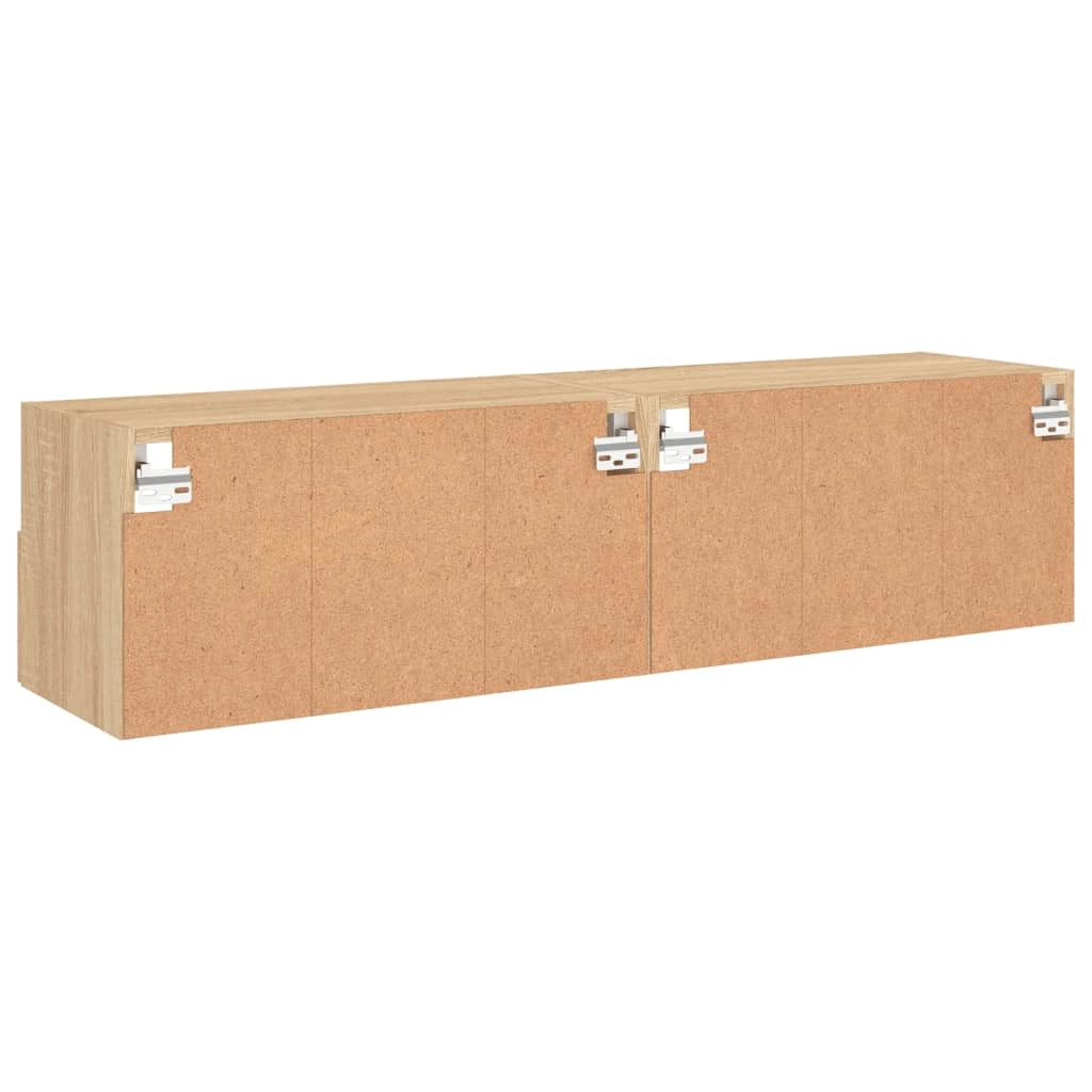 Mobile TV multimediale da parete mensola TV mobile TV sala da pranzo soggiorno camera da letto 2 pezzi rovere Sonoma 60 x 30 x 30 cm legno ingegnerizzato marrone 02_0028999