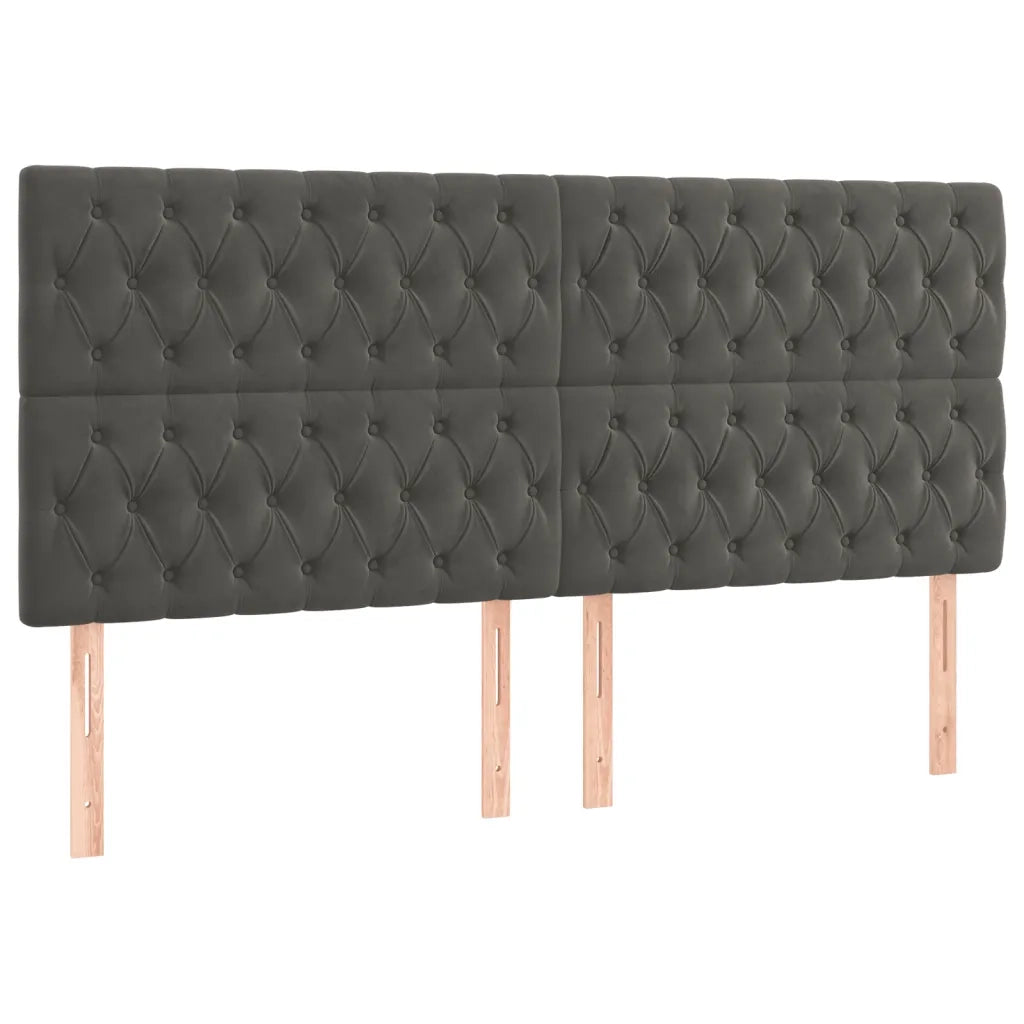 Giroletto senza Materasso Grigio Scuro 200x200 cm Velluto 3125959