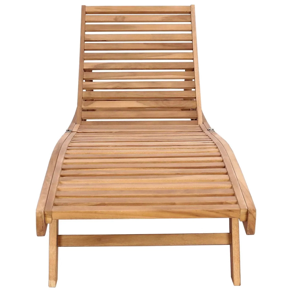Lettino da sole Marrone Legno di teak solido
