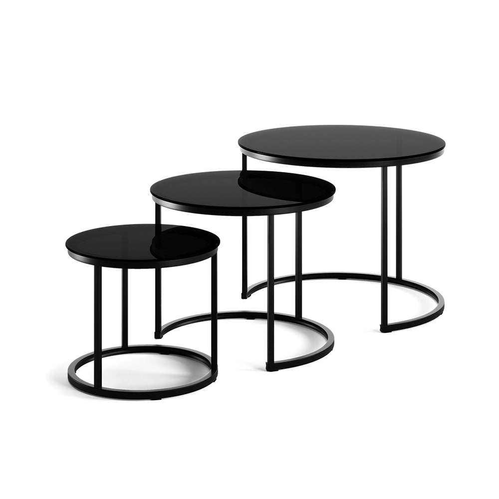 Vicco Tavolino da divano Vetro 55 x 55 cm 3 parti