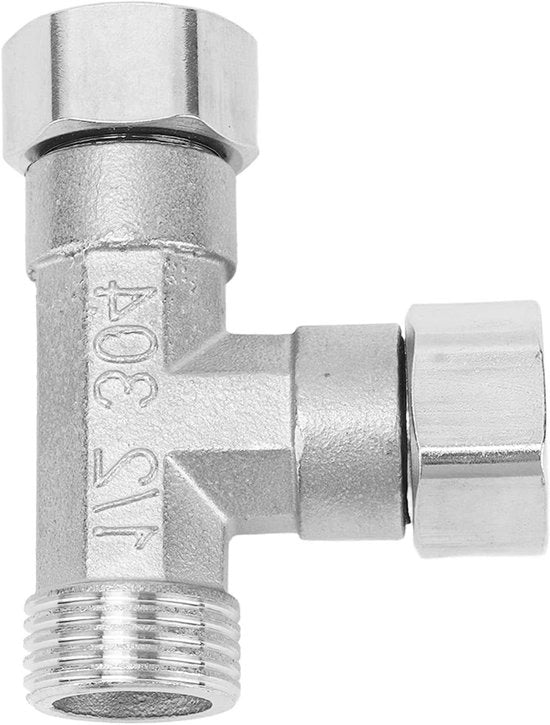 Adattatore a Y 3 vie in rame inox 304 con connettore di tubo G1/2 per acqua e aria (2 connessioni interne e 1 connessione esterna)