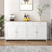 Credenza 4 Ante e 3 Cassetti ¨C MINIMAL ¨C Legno Bianco, Soggiorno