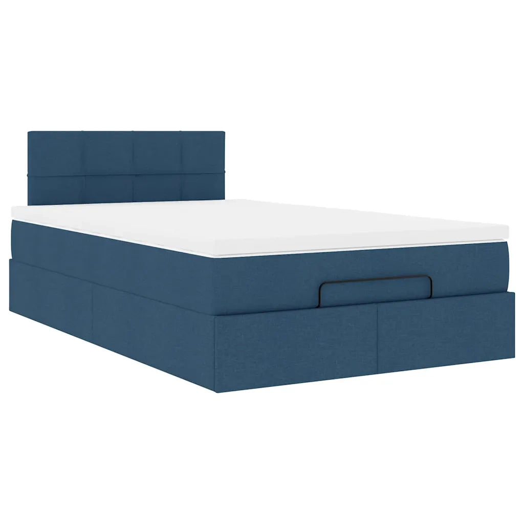 Pouf Letto con Materasso e LED Blu 120x190cm in Tessuto 3312297