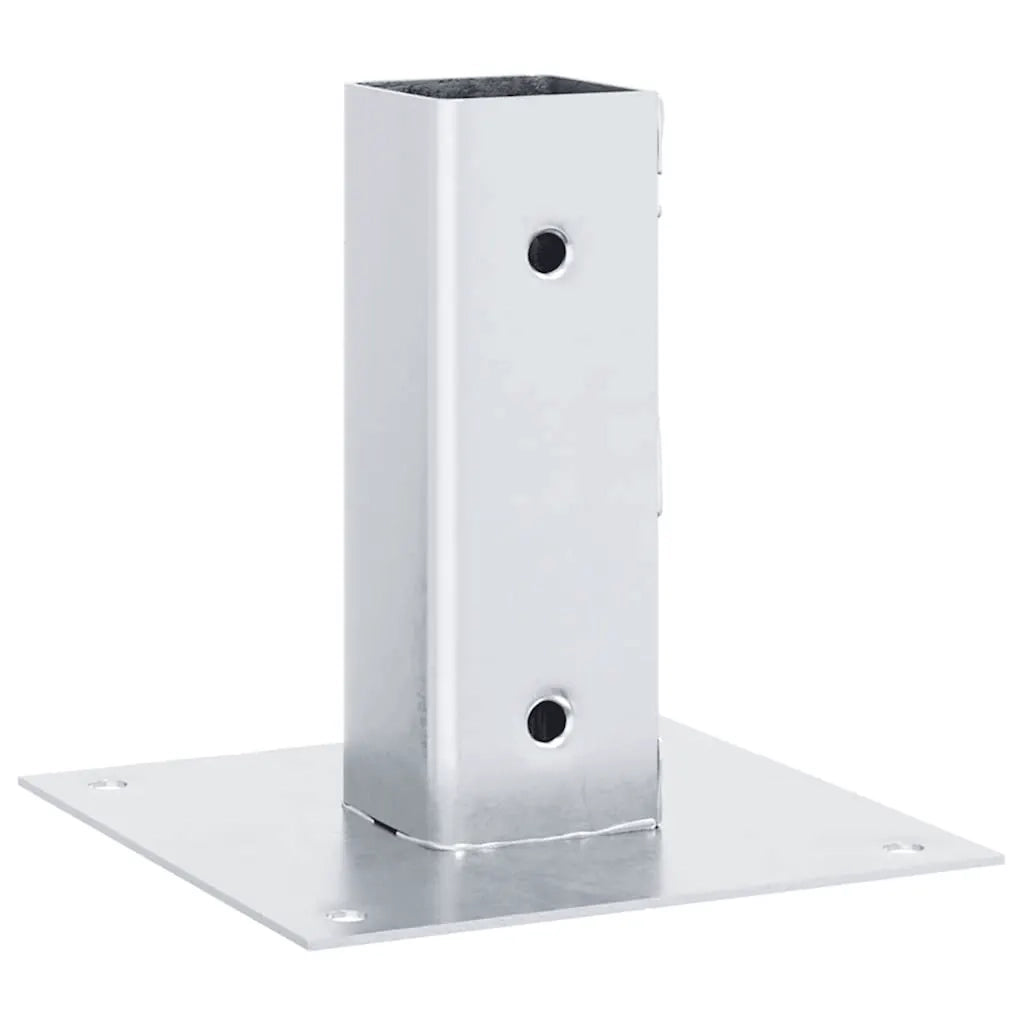 Basi per Pali Quadrate 4 pz Argento 46x46 mm in Acciaio Zincato CFW2665073