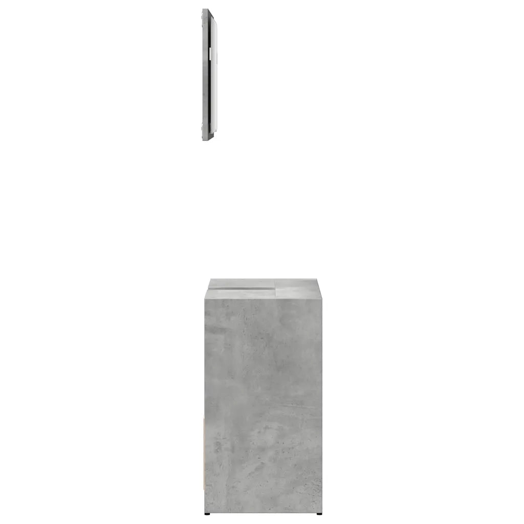 Set Mobili da Bagno | Armadio da bagno 2 pz Grigio Cemento in Legno Multistrato