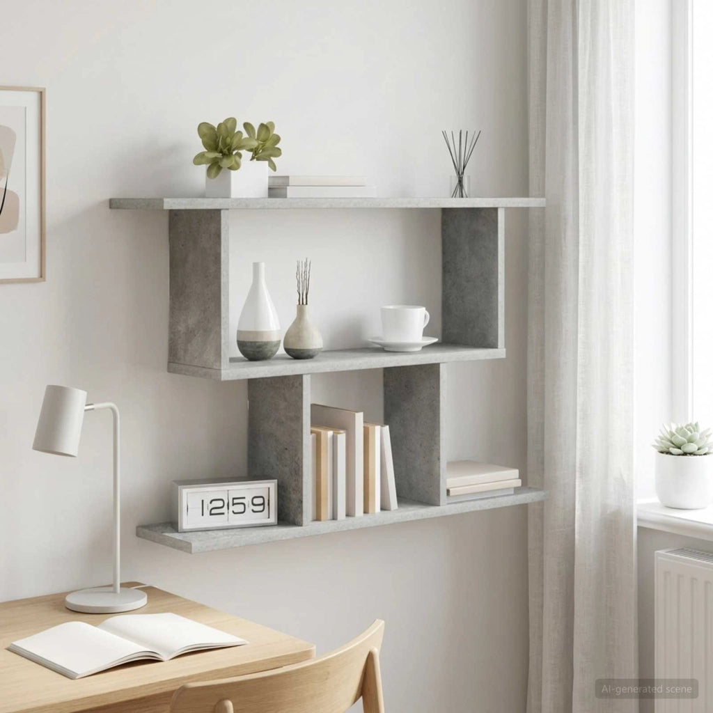 Scaffale da parete Grigio Cemento 80 x 15 x 50,5 cm 8012287