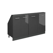 Set di mobili sottotetto Rion Antracite lucido/Antracite Set di 2 Vicco