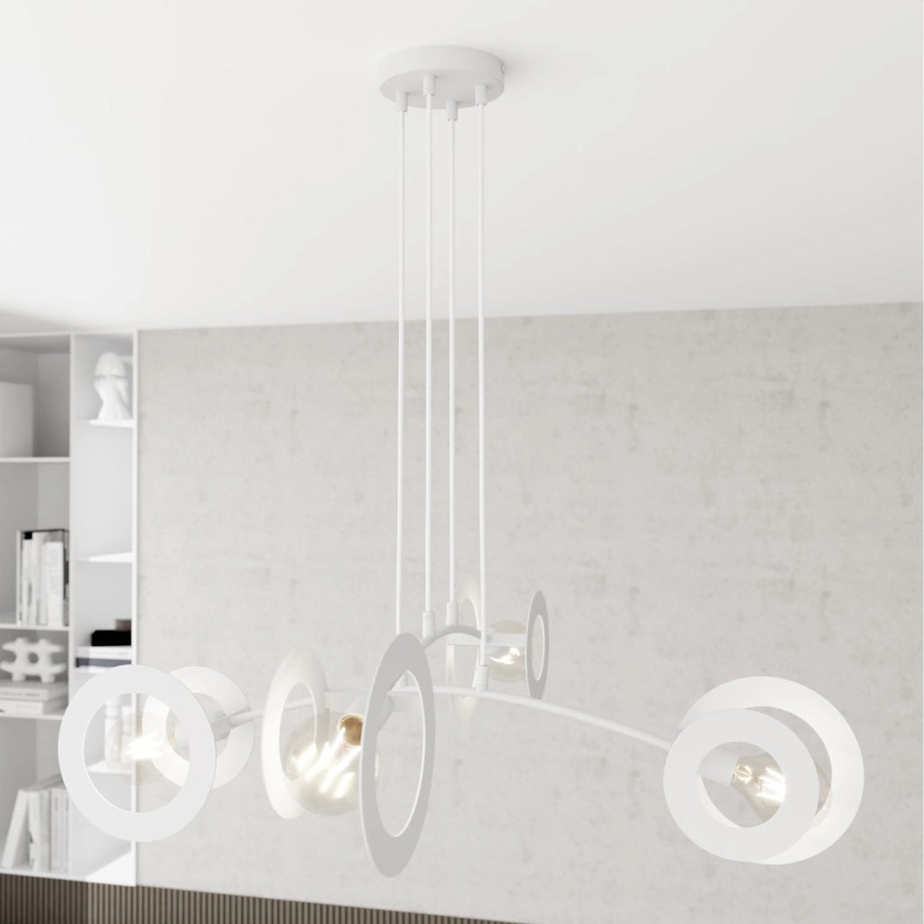Lampada a sospensione Euforia in acciaio bianco