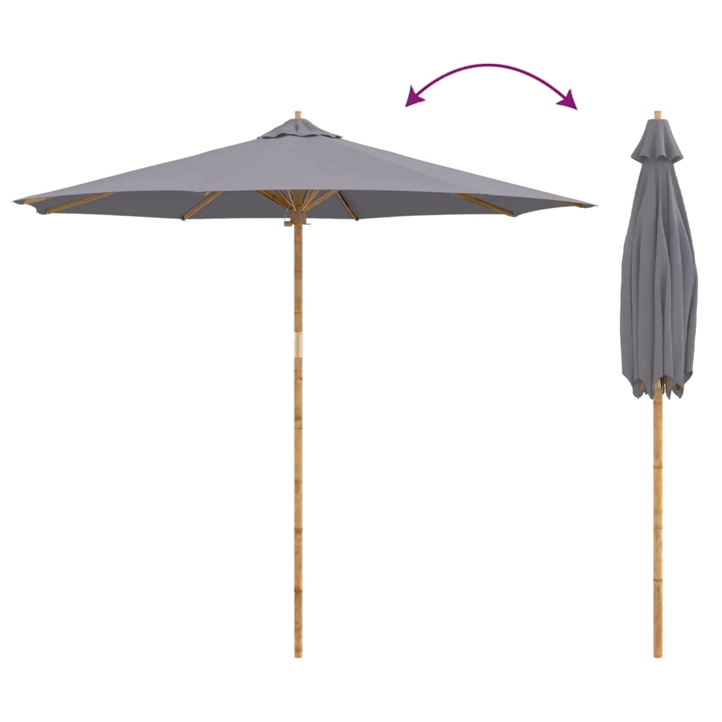 Ombrello da giardino Grigio scuro Ø 270 x 260 cm Bambù 4108088