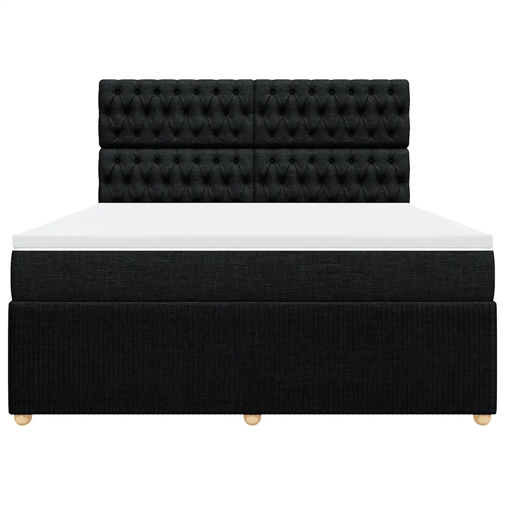 Giroletto a Molle con Materasso Nero 180x200 cm in Tessuto 3294444