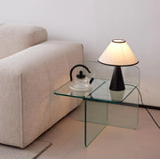 Tavolino trasparente in vetro temprato 45 x 45 x 51 cm