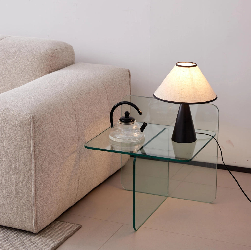Tavolino trasparente in vetro temprato 45 x 45 x 51 cm