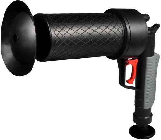 Strumento per la raccolta dell'acqua di scarico con pistola a compressione aria alta, tubi per pompa di scarico e vasca con 4 morsetti.
