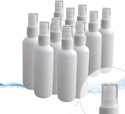 Set di 10 bottiglie spray in bianco, ognuna da 100 ml, inclusa capsula, per molteplici utilizzi in casa e giardino, pistola spray con funzione di diffusore per profumi, pulizia di auto