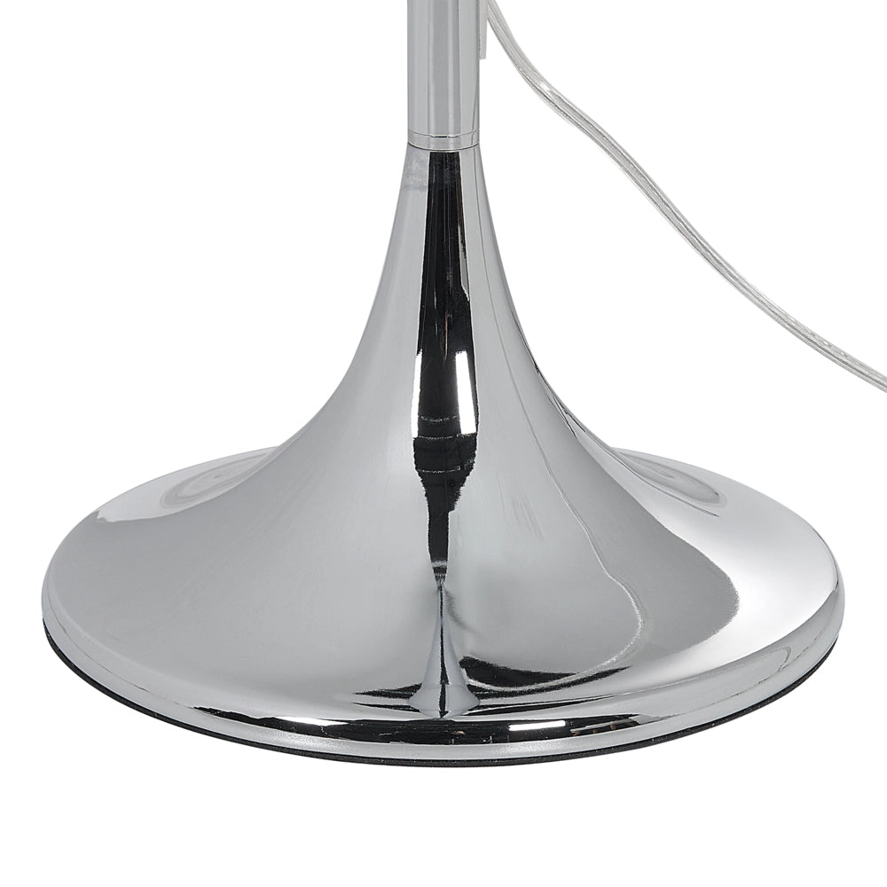 Lampada da terra in policotone bianco 165 cm con paralume a tamburo e perline di cristallo