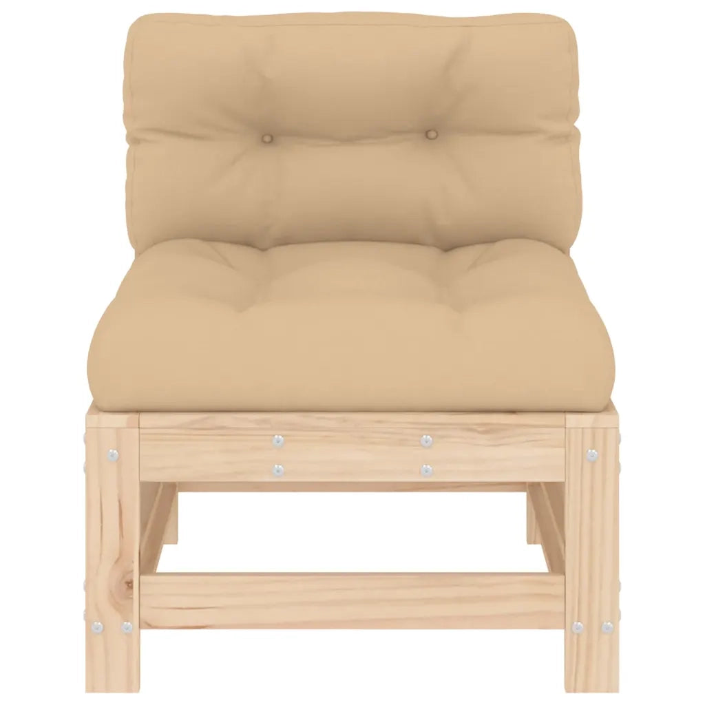 Divano componibile-Divani Centrali con Cuscini 2 pz in Legno Massello di Pino 418814