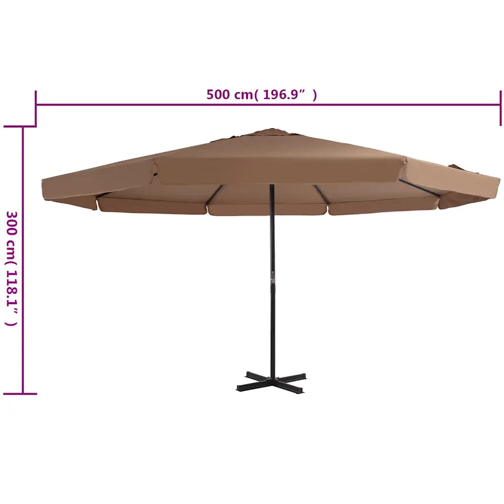 Ombrello | Parasolne da Esterni con Palo in Alluminio 500 cm Grigio Talpa