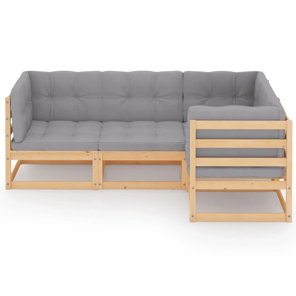 Set di mobili da giardino mobili da esterno 4 pezzi con cuscini legno di pino massiccio 02_0016114
