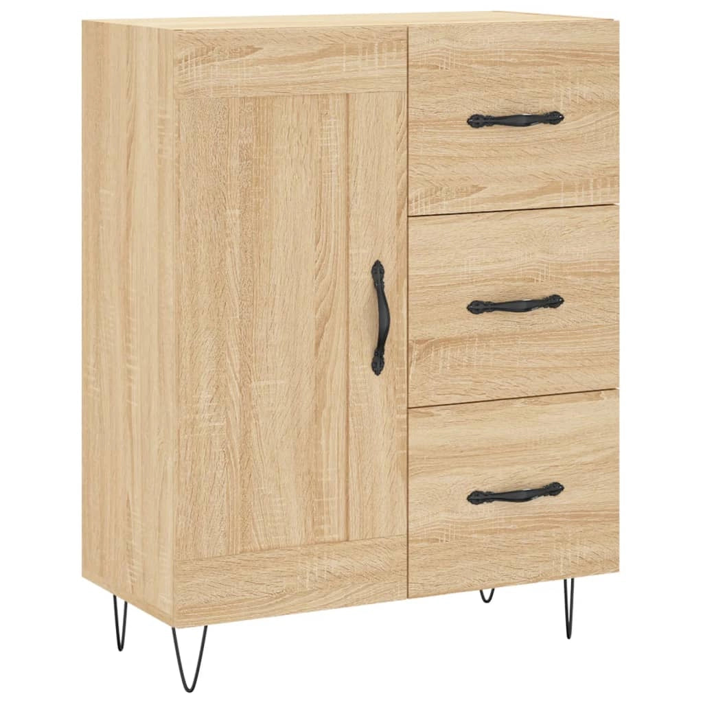 Buffet credenza cassettiera armadio mobile contenitore organizer cucina soggiorno salotto rovere Sonoma alto 69,5 x 34 x 180 cm legno ingegnerizzato marrone 02_0034142
