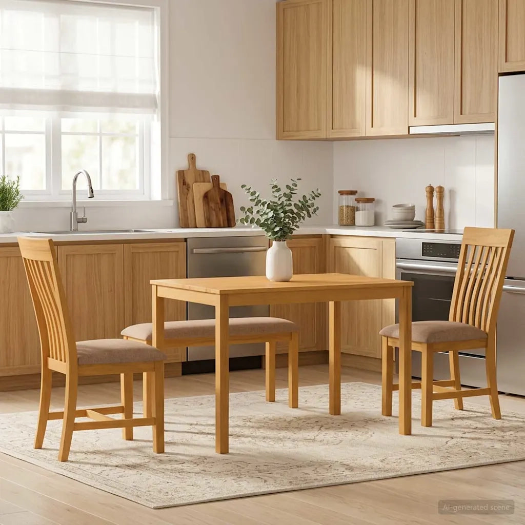 Set da pranzo 4 pz Grigio Legno di Quercia Massello 3430302