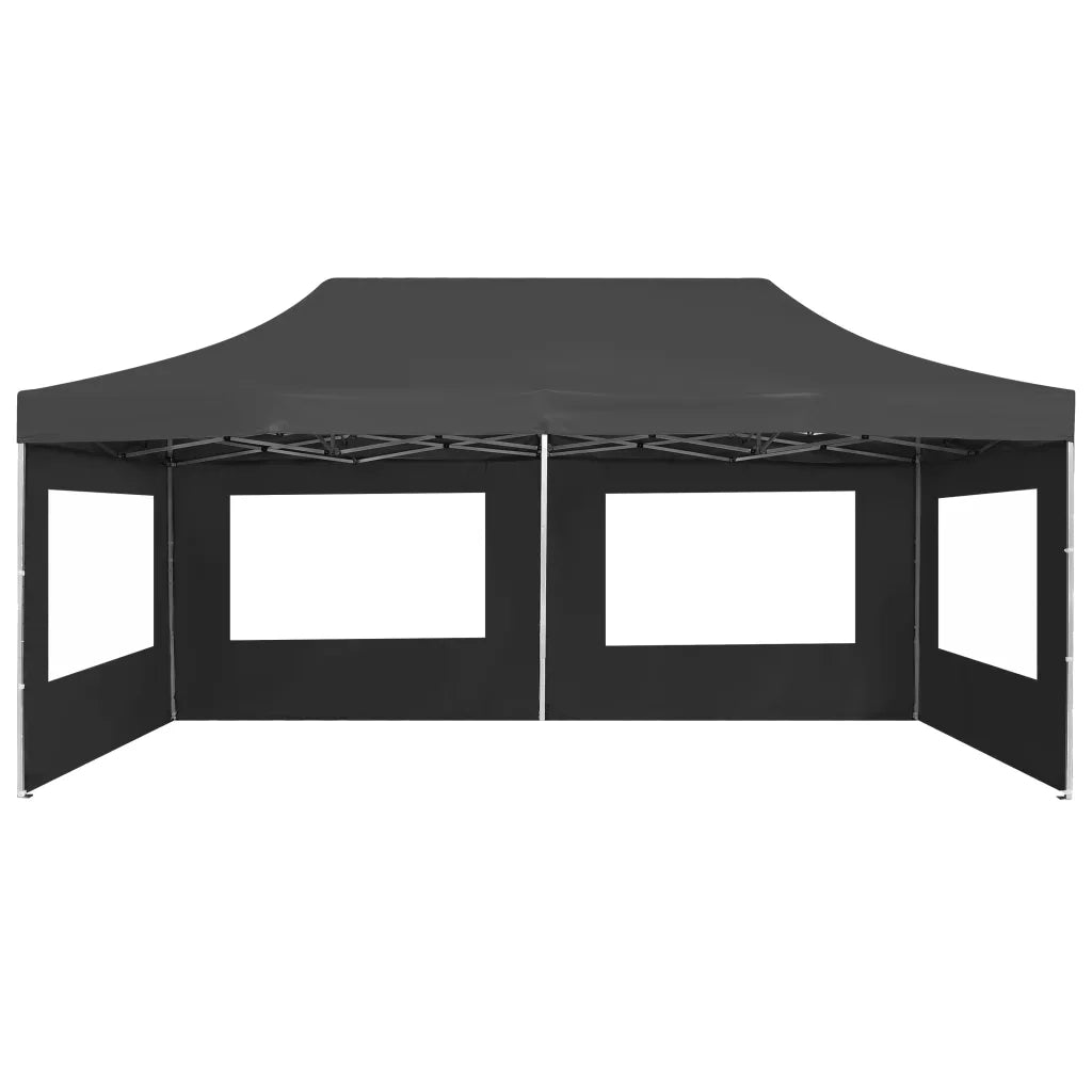 Gazebo Pieghevole con Pareti in Alluminio 6x3m Antracite 45508
