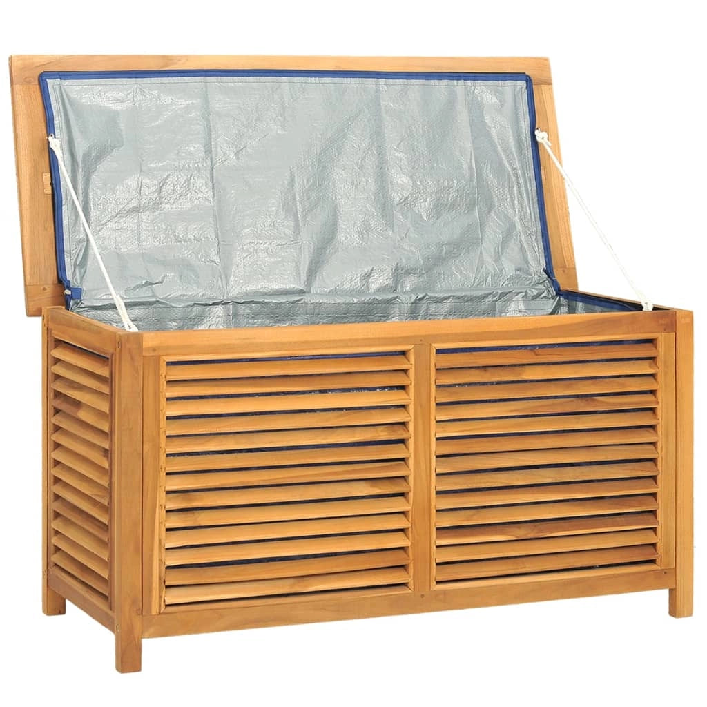 Contenitore e borsa da giardino 114 x 50 x 58 cm in legno massello di teak 02_0013130