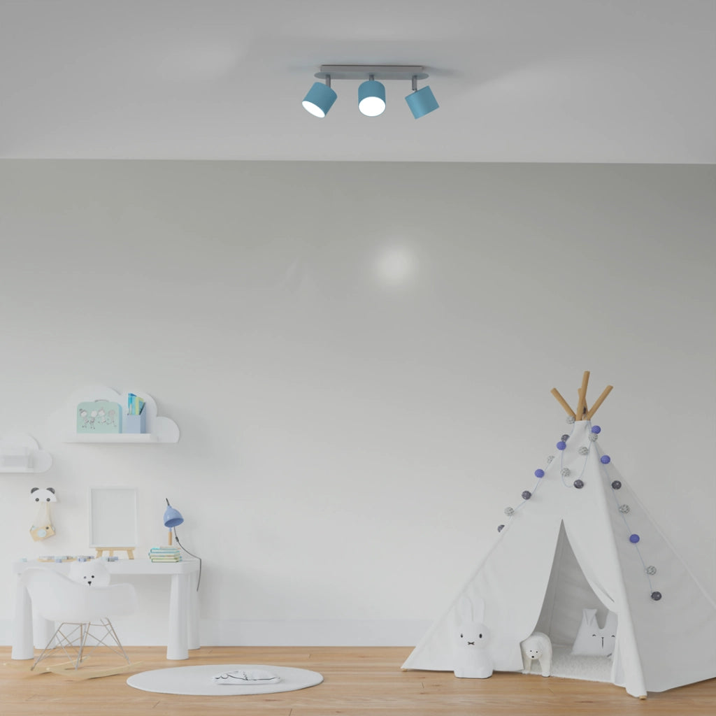 Plafoniera Dixie 3 faretti GX53 3x20W blu Milagro metallo