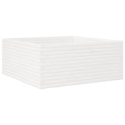 Fioriera | Cassetta per fiori | Vaso da Giardino Bianca 110x110x46cm Legno Massello di Pino