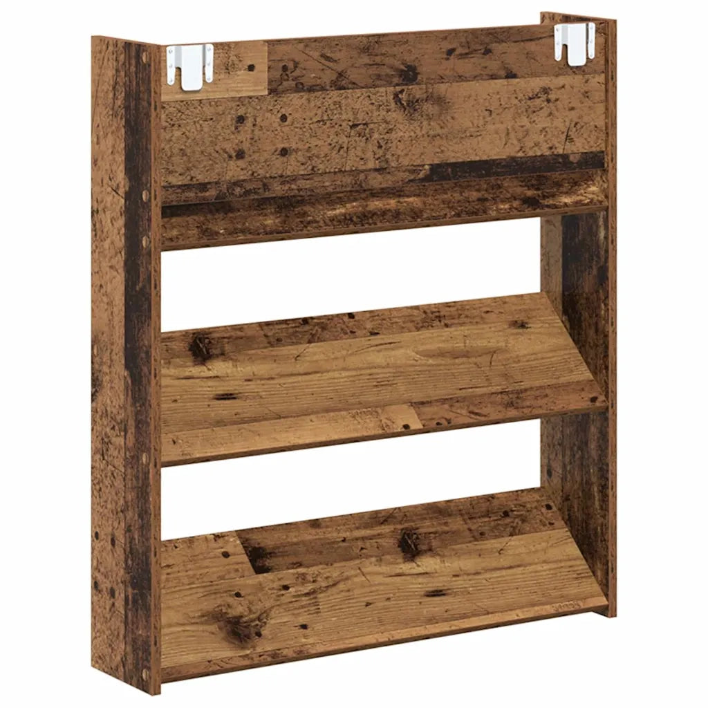 vidaXL Armadi per scarpe da muro 2 pcs Legno vecchio Legno multistrato