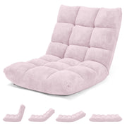 Sedia imbottita da pavimento regolabile in 14 posizioni, Poltrona da pavimento 105x56x15cm Roseo-Divani da terra