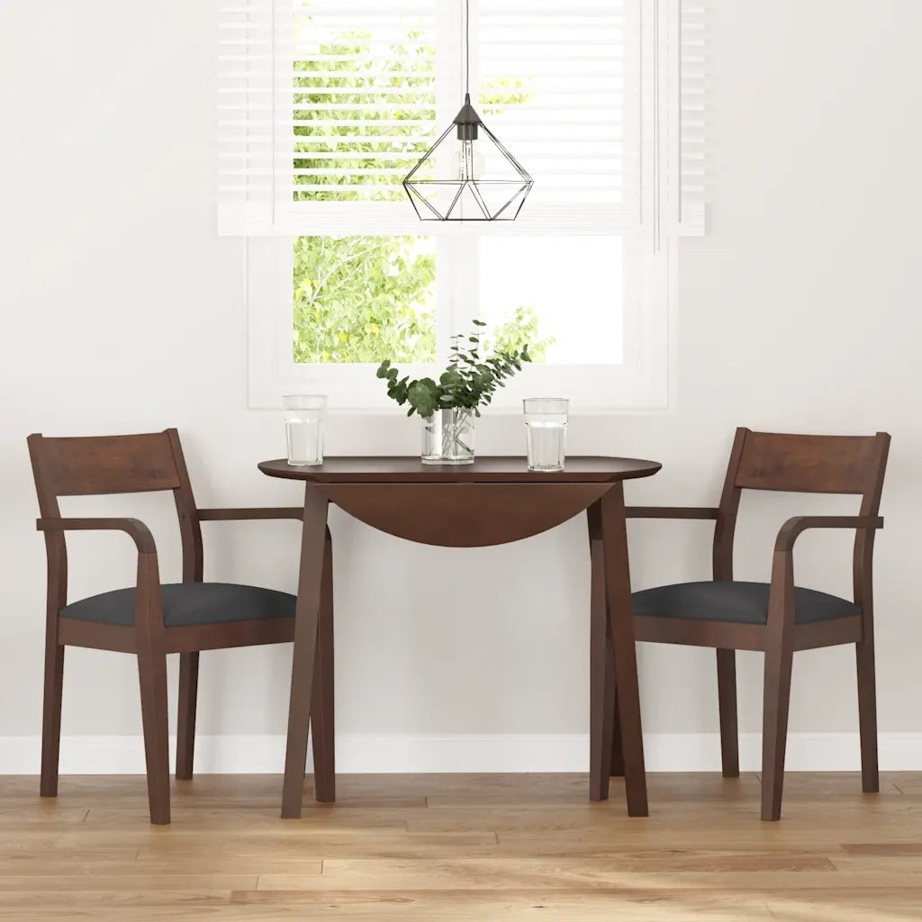 Sedie da Pranzo con Cuscini 2pz Marrone Legno Massello di Hevea 4102508