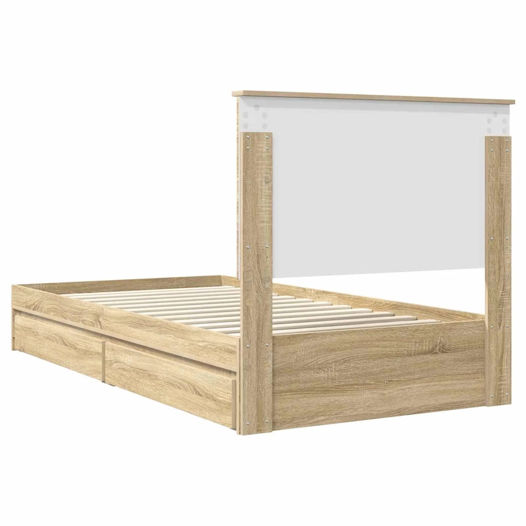 Letto con Contenitore con testiera Rovere Sonoma 100 x 200 cm 3411238
